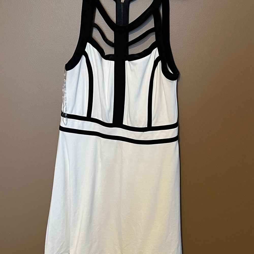 Geometric Black and White Dress